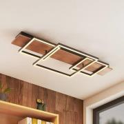 Lucande LED kattovalaisin Chariska, 95cm, musta, puu, CCT