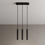 Arcchio LED-riippuvalaisin Franka, 3-valo, pitkä, musta, alumiini