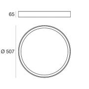 LED-kattovalaisin Tara R, Ø 50,7 cm, musta, alumiini, 3000 K