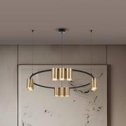 Riippuvalaisin Genesis, alumiini, musta/kulta, 10 x GU10, Ø 60 cm