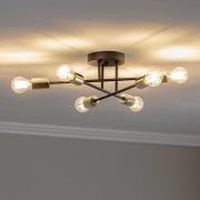 Kattovalaisin Anvil, musta/kulta, 6-lamppuinen