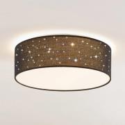 Lindby LED-kattovalaisin Ellamina, 40 cm, musta, tekstiili