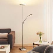 Lindby LED-lattiavalaisin Sumani, kulmikas, nikkeli, korkeus 180 cm