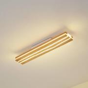 Lucande LED-kattovalaisin Silja, puu, 100 cm, 3000K