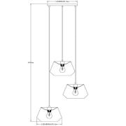 Jessica-riippuvalaisin, 3-valo, musta, Ø 30 cm, puuvillaa