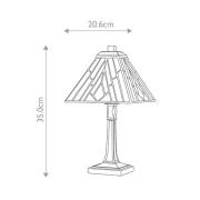 Alderley pöytävalaisin, 20 cm x 20 cm, Tiffany-tyyli, pronssi