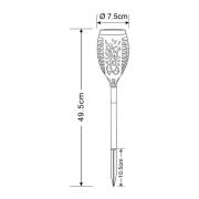 LED-aurinkoenergialla toimiva maapiikkivalaisin 33536-3, taskulamppu, ...