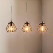 Riippuvalaisin Agat musta, 3-lamppuinen pitkä