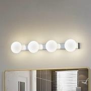 Lucande LED-kylpyhuoneen seinävalaisin Myrra, kromi, lasi, 60 cm, IP44