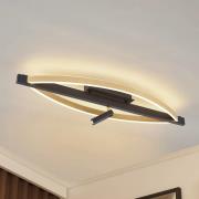 Lucande Matwei LED-kattovalaisin, soikea, messinki