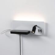 Paulmann LED-seinävalaisin Serra, vasen, USB-C, valkoinen/musta