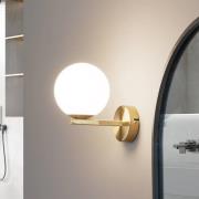 Lucande seinävalaisin Bidolo, messingin värinen, lasi, 12 cm, IP44