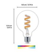 WiZ G95 LED-filamentti globe WiFi E27 6,3W RGBW