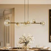 Glassy riippuvalaisin, 6-lamppuinen, musta, kirkas, lasi, 110 cm