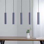 Rippuvalaisin Brenta, harmaa, teräs, pituus 110 cm, 5-lamppuinen
