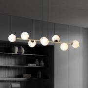 Glassy riippuvalaisin, 8-lamppuinen, musta/kulta/opaali