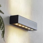 Lucande LED-ulkoseinävalaisin Selim, pituus 30 cm, musta