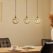 Riippuvalaisin Glassy, 3-lamppuinen, suora, musta, grafiitti, lasi