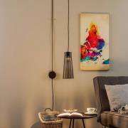 Dover seinävalaisin pistokkeella, musta, 1-lamppuinen