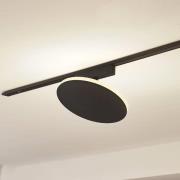 Lindby LED-kiskovalaisin Lumaro, musta, alumiini, 48V, himmennettävä
