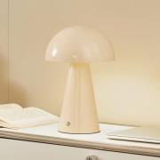 Lindby LED-ladattava pöytävalaisin Nevijo, beige, Ø20cm, USB, himmenni...