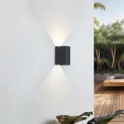 Lucande LED-seinävalaisin Kimian, korkeus 17 cm, antrasiitti, IP54