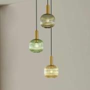Lindby Doroteo riippuvalaisin, 3-lamppuinen, vihreä/amarja/harmaa, las...