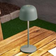Lindby LED-akku-pöytävalaisin Arietty, vihreä, himmennettävä, IP65