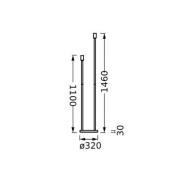LEDVANCE lattiavalaisin Decor Stick 2-valo, korkeus 146cm, tummanharma...