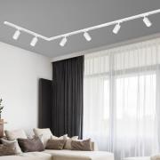 RAIL 230 V kiskojärjestelmä, valkoinen, 6 valonheitintä 2,25 m kulmali...