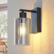 Lindby Emavi seinävalaisin, musta/savunharmaa, lasi, E27
