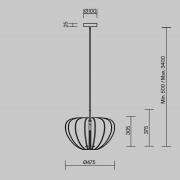 Maytoni-riippuvalaisin Cambio, valkoinen, Ø 47,5 cm, huopa, E27