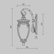 Maytoni Fleur -ulkoseinälamppu, kulta