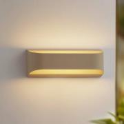 Lindby LED-ulkoseinävalaisin Lenore, beige, metalli, 36,5cm