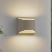 Lindby LED-ulkoseinävalaisin Lenore, beige, metalli, 13,5cm