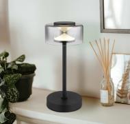 Belinda LED-pöytävalaisin, savunharmaa, korkeus 33 cm, metallia