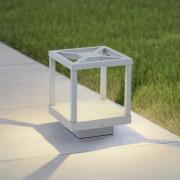 Lucande LED-jalustavalaisin Lealan, harmaa, metalli, 23 cm, IP54