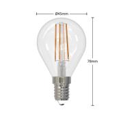 LED-filamenttilamppu E14 4W 2700K pisara him. 2x