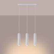 Carbon-riippuvalaisin, valkoinen, pituus 45 cm, alumiinia, 3-valo.