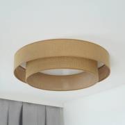 LED-kattovalaisin Luneta, juutti, ruskea, Ø 60 cm, 3-vaiheinen himmenn...