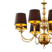 Kattokruunu Baranio, messinkivärinen/musta, Ø 100 cm, 8-lamppuinen