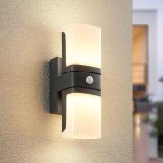 Lindby LED-ulkoseinävalaisin Jasiah, antrasiitti, käännettävä, tunnist...
