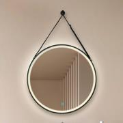 Lucande LED-peili Lelin, Ø 45 cm, musta, alumiini, CCT