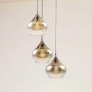 Lucande Jarven riippuvalaisin, 3-lamppuinen, musta, lasi