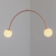 Riippuvalaisin Una 2, metalli, lasi, 2-lamppuinen, korallipunainen