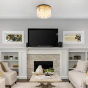 Kattovalaisin Gorley, kullattu/opaalinen, Ø 32 cm, metalli/lasi