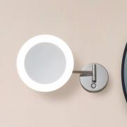 Lucande LED turhamaisuuspeili Fyria, kromi, teräs, CCT