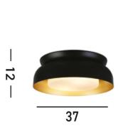 Kendal kattovalaisin, musta/kulta, teräs, lasia