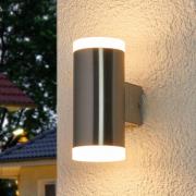 2-lamppuinen LED-ulkoseinävalaisin Eliano, ruostumaton teräs
