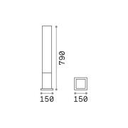 Ideal Lux pylväsvalaisin Edo square, kahvinruskea, GX53
